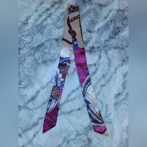 Elegant Twilly with Pink and Blue Accents